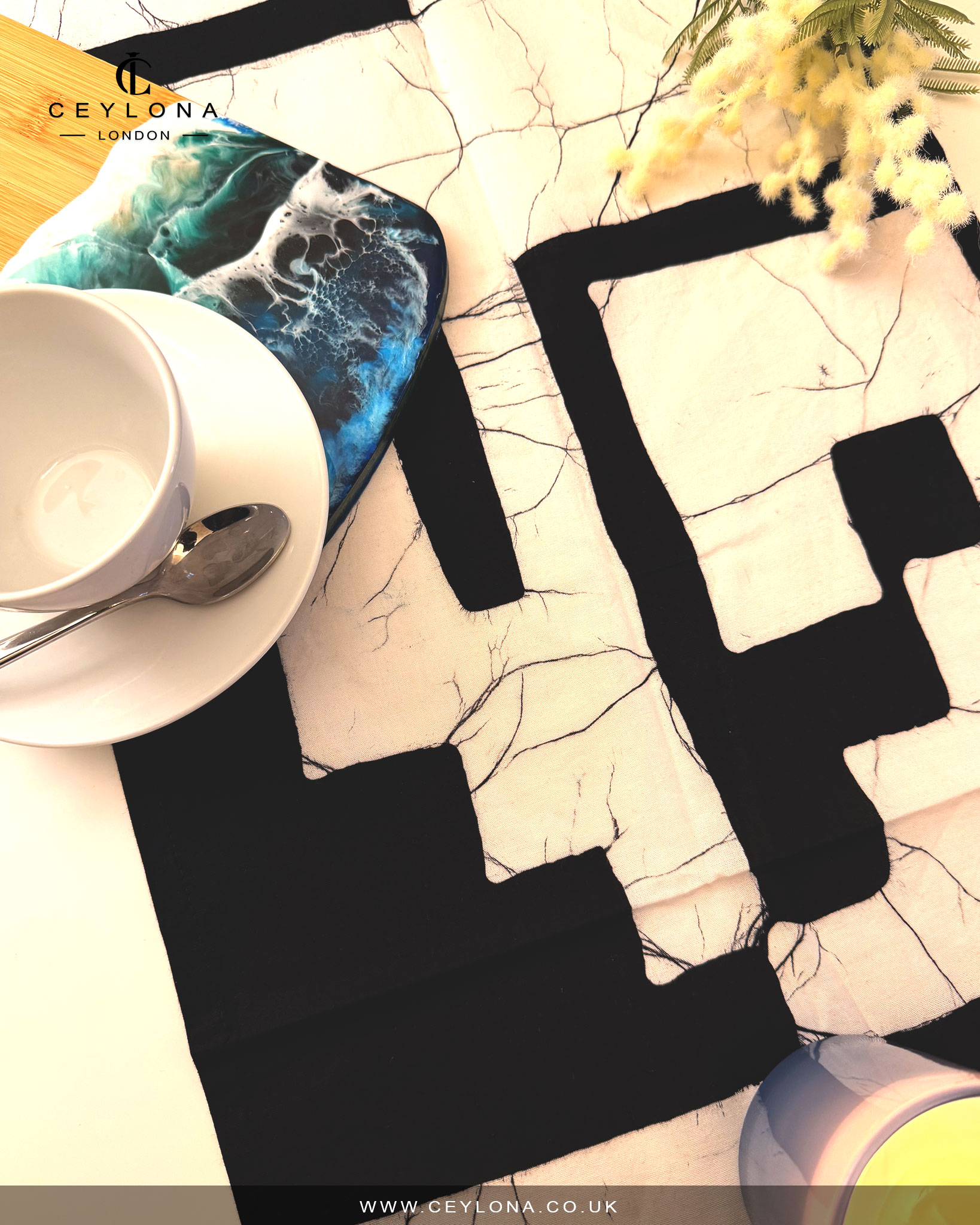 Midnight Marble Table Runner & New Year Decor Package - Image 3