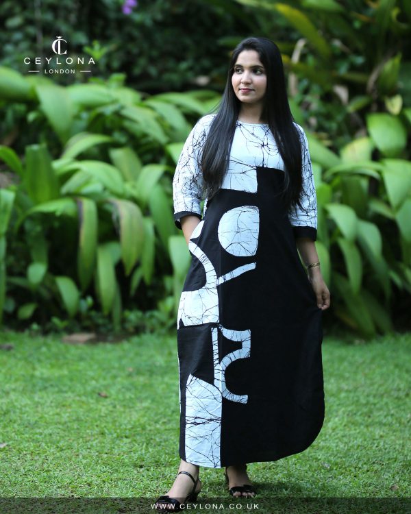 Monochrome Elegance Batik Maxi