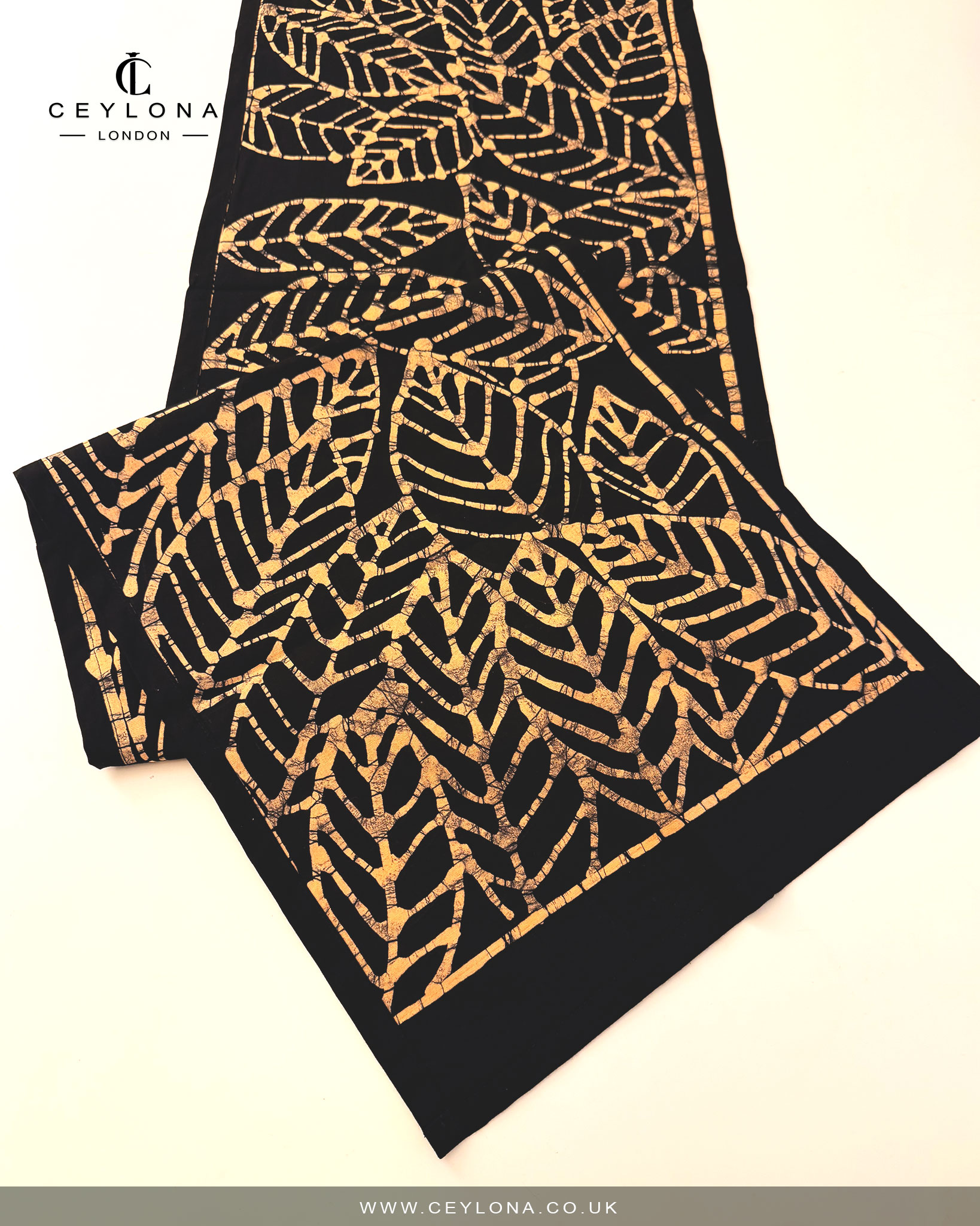 Golden Leaf Batik Table Runner & New Year Decor Package - Image 5