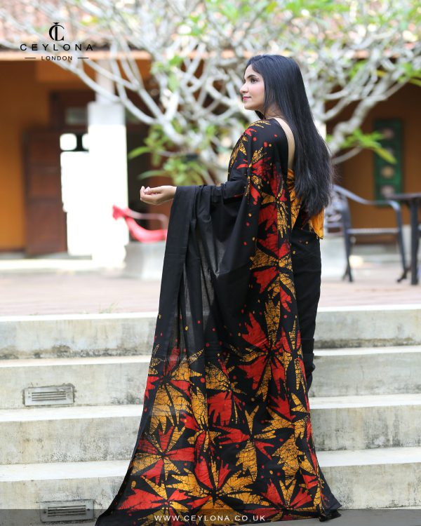 Autumn Glow Batik Saree