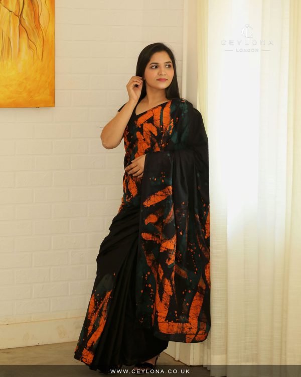 Ember Glow Batik Saree