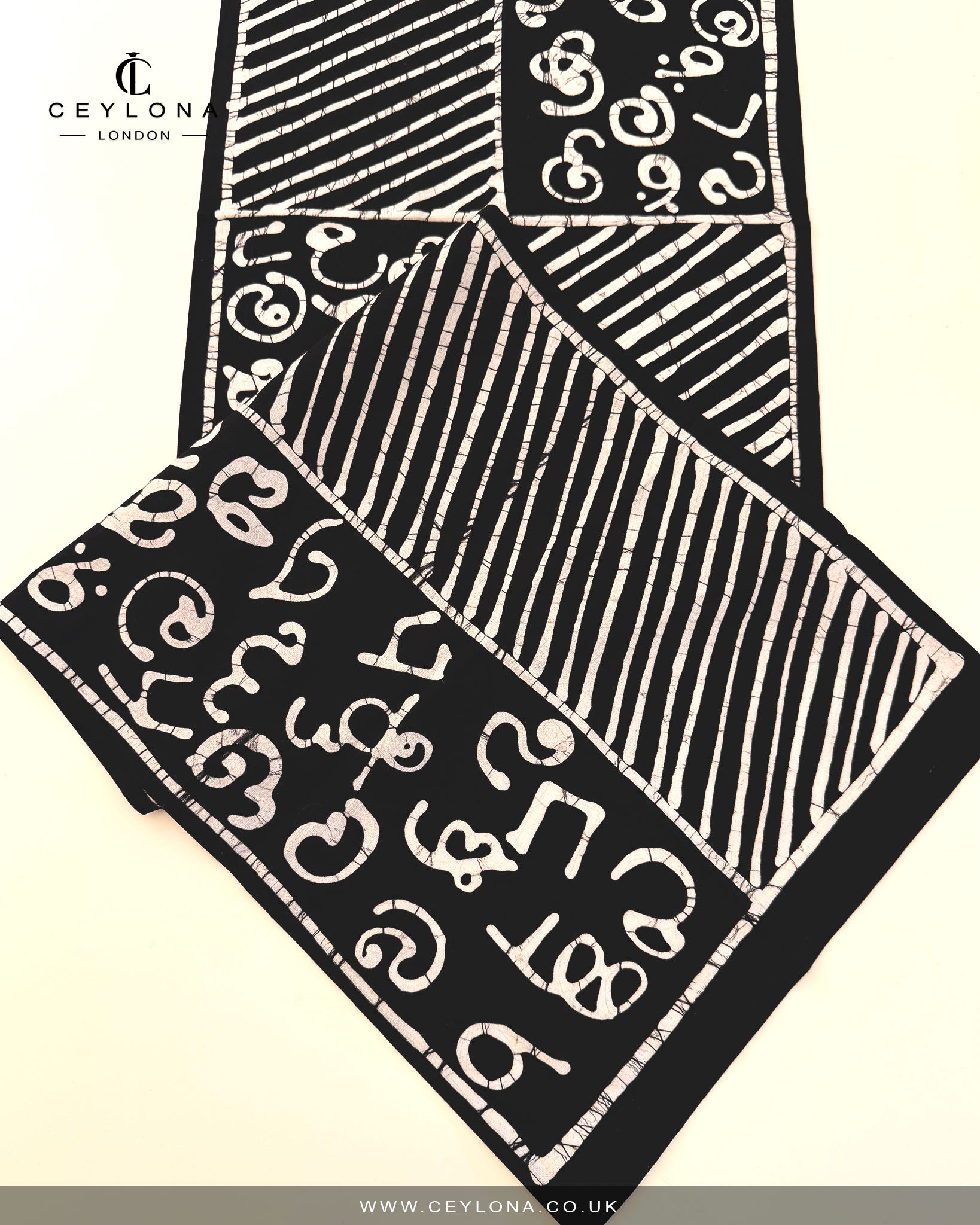 Monochrome Rhythm Batik Table Runner & New Year Decor Package - Image 5