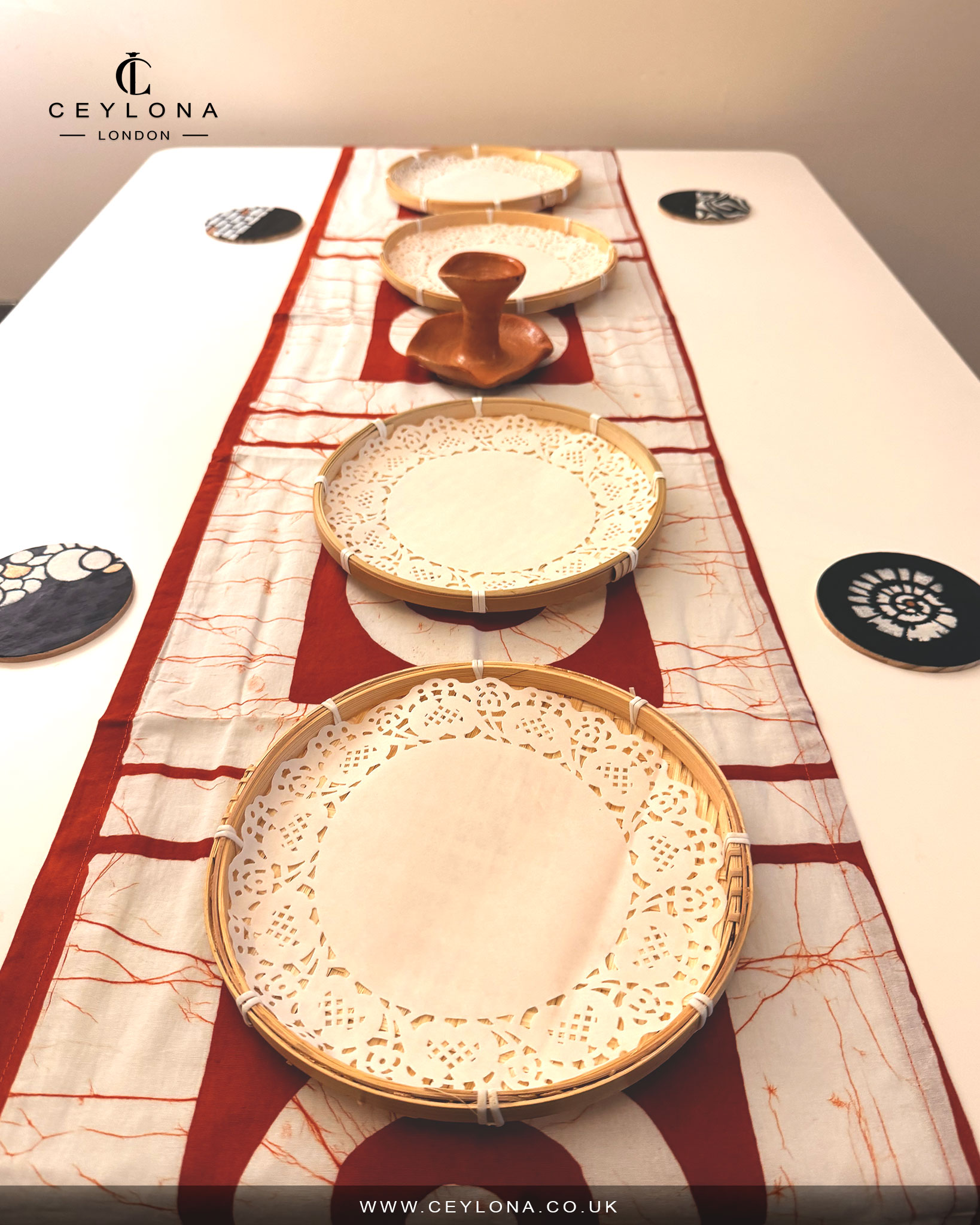 Rust Aura Batik Table Runner & New Year Decor Package