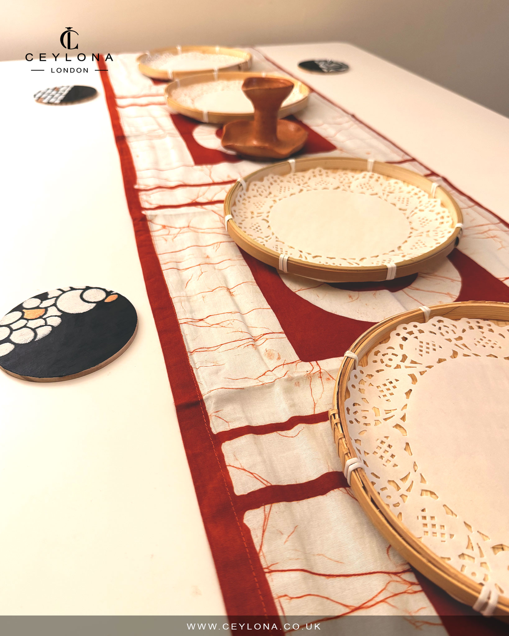 Rust Aura Batik Table Runner & New Year Decor Package - Image 5