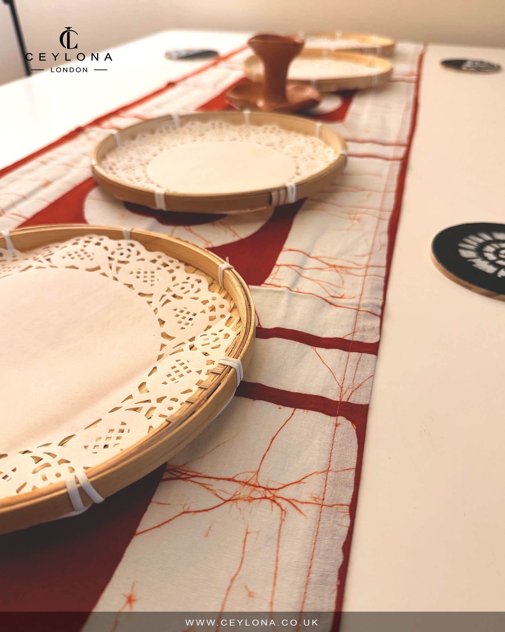 Rust Aura Batik Table Runner & New Year Decor Package - Image 3