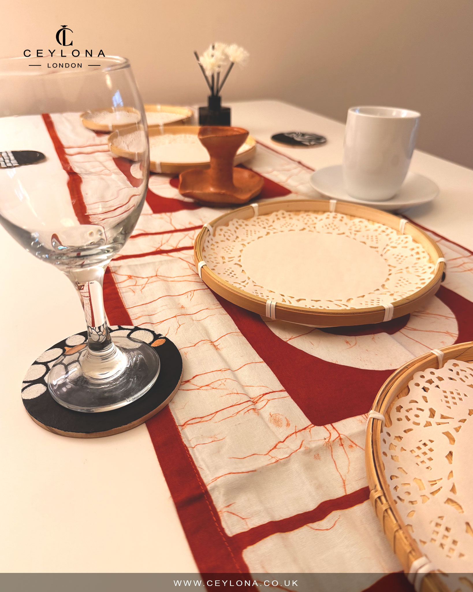 Rust Aura Batik Table Runner & New Year Decor Package - Image 4