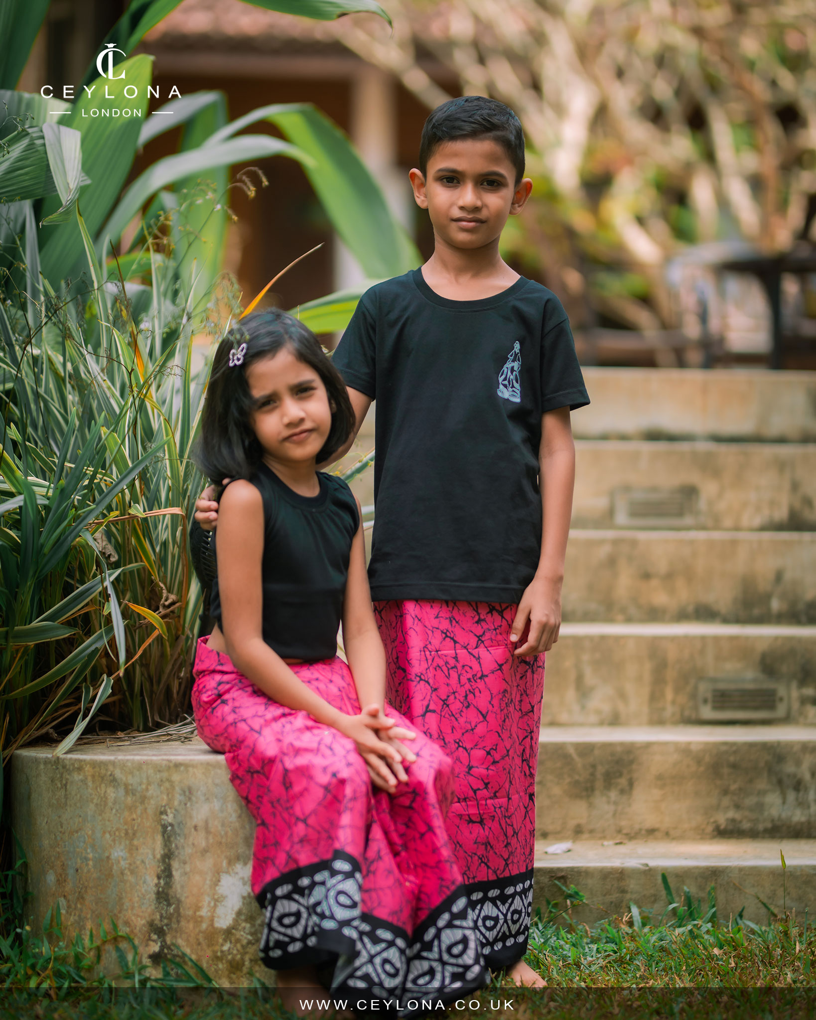 Pink Blossom Batik Printed Kids Sarong