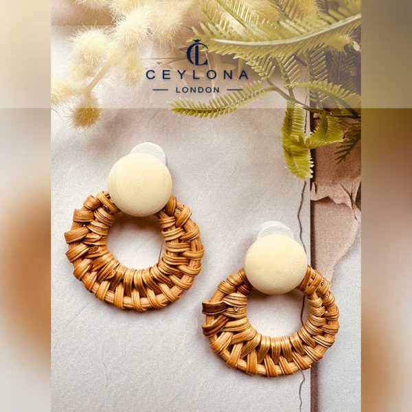 Woven Rattan Earrings