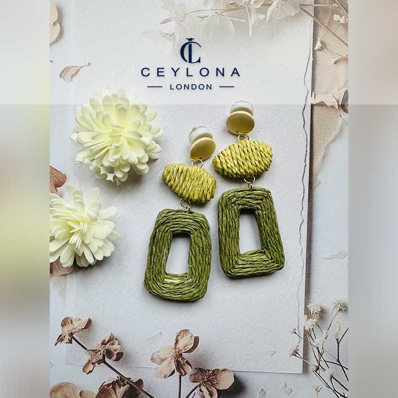 Woven Paper Rope Earrings