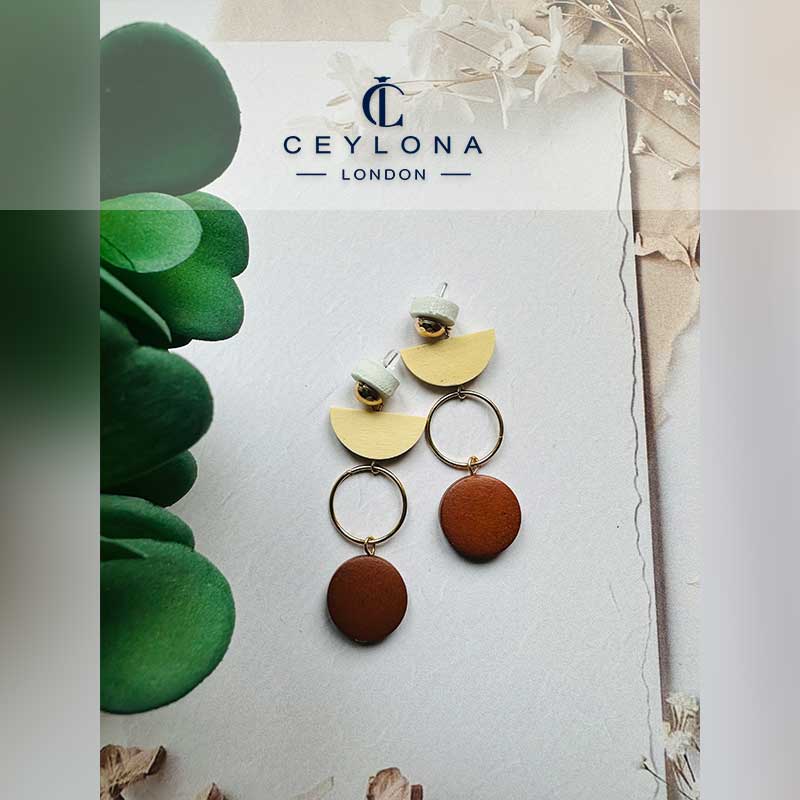 Wooden Dangle Earrings - Image 2