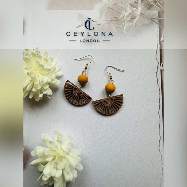 Sunburst Wooden Filigree Earrings