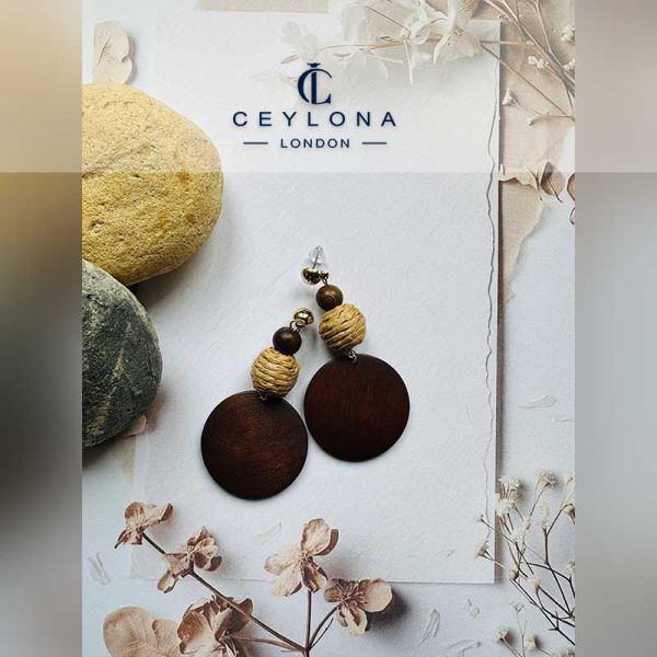 Earthy Textured Wooden Earrings