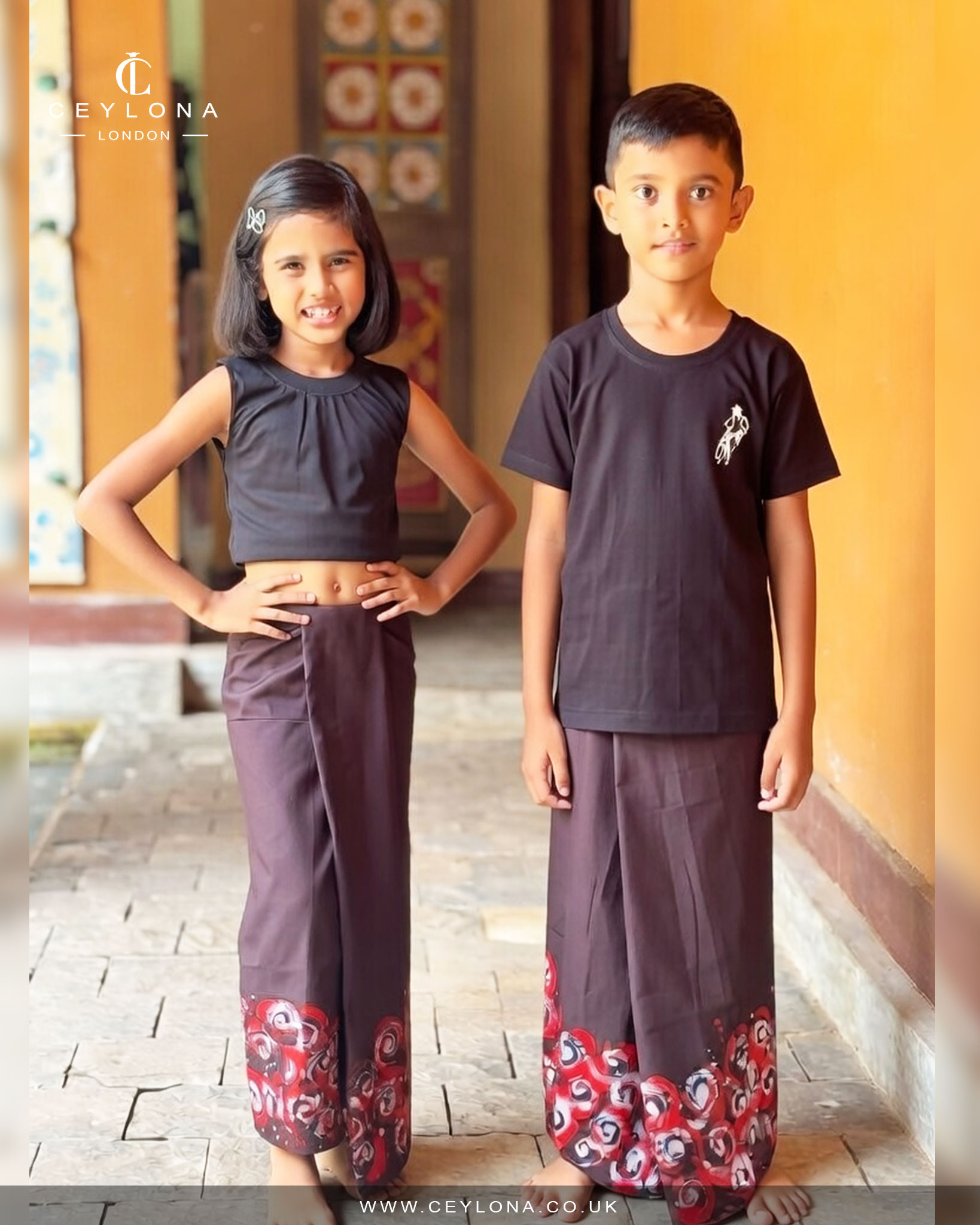 Crimson Red Batik Kids Sarong - Image 2