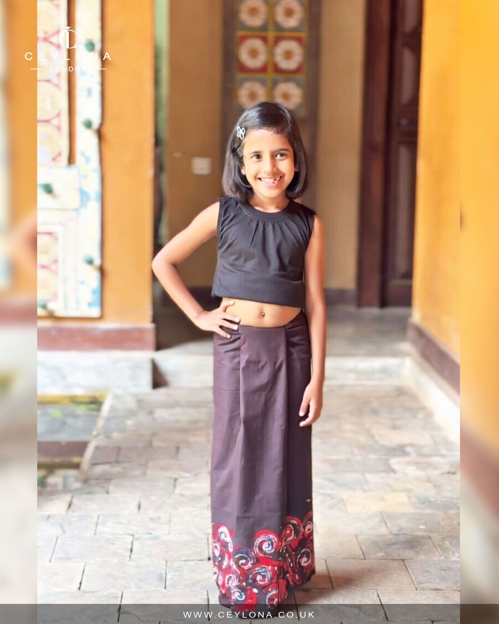 Crimson Red Batik Kids Sarong - Image 4