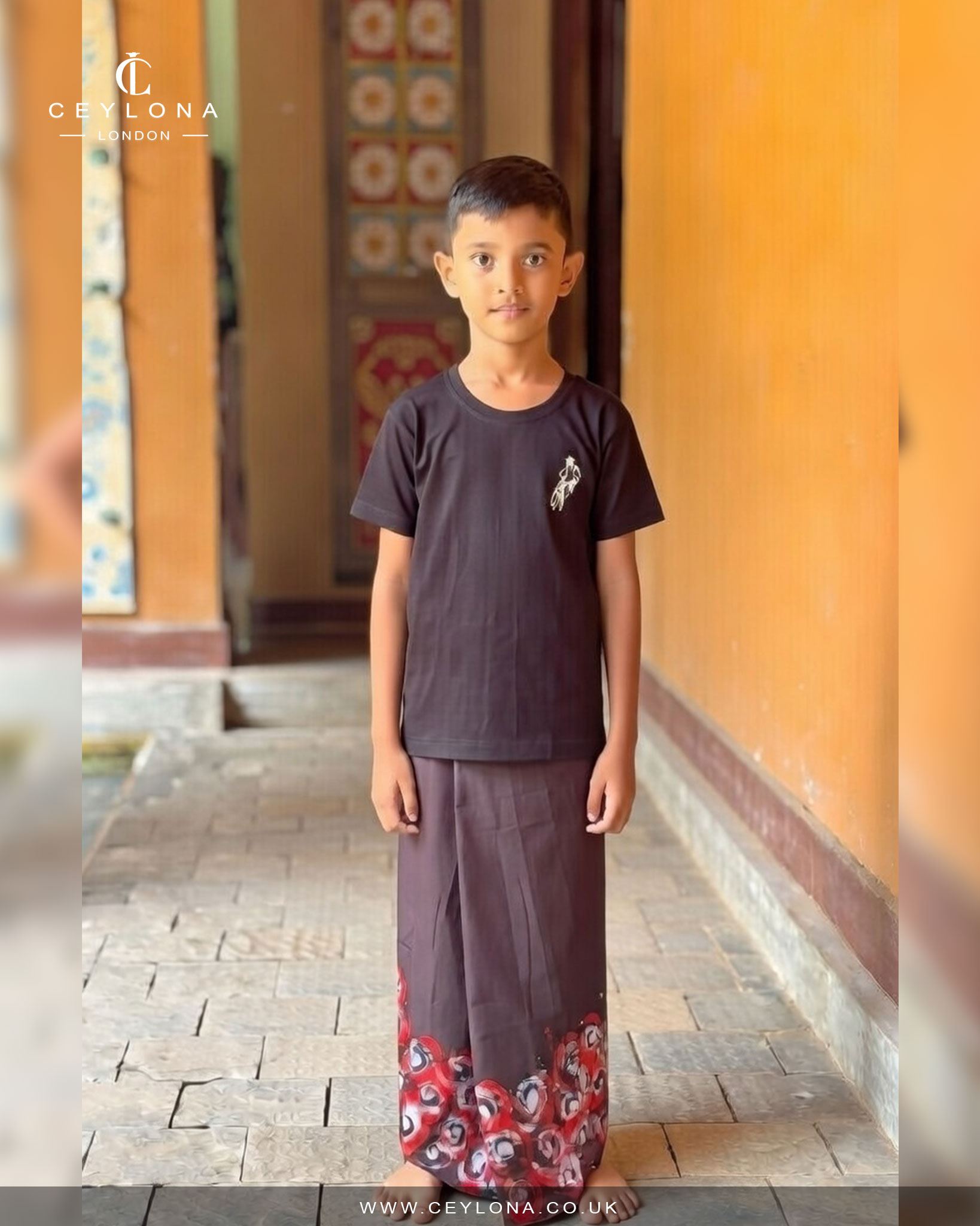 Crimson Red Batik Kids Sarong - Image 3