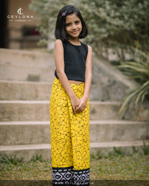 Yellow Blossom Batik Printed Kids Sarong
