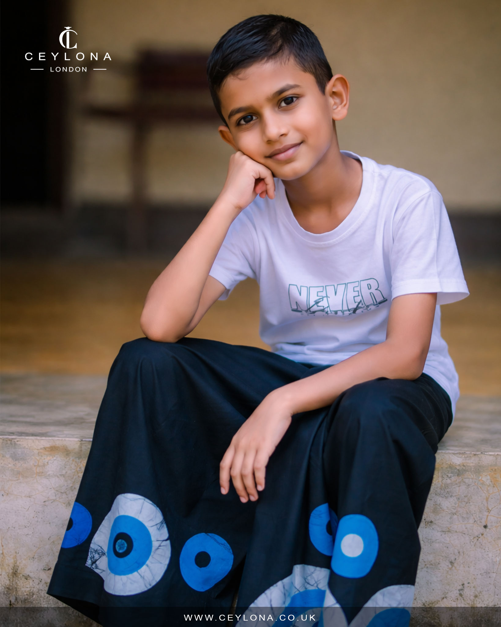 Midnight Ocean Batik Kids Sarong - Image 2