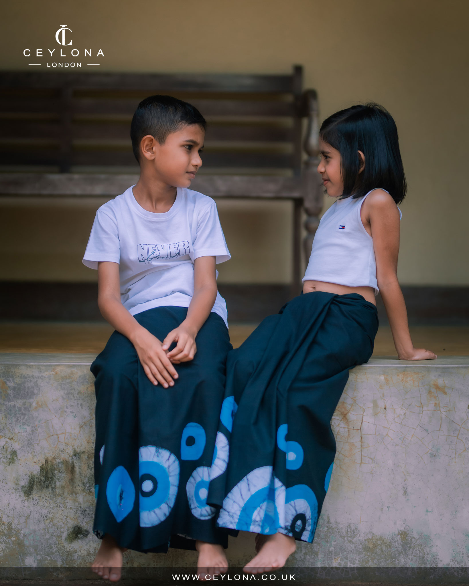 Midnight Ocean Batik Kids Sarong