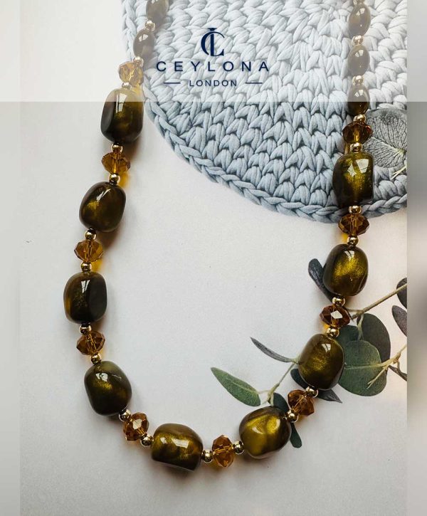 Golden Earth Beaded Necklace