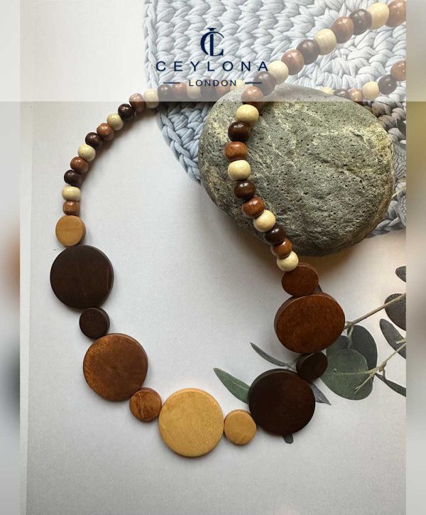 Earth-Tone Wooden Beaded Necklace