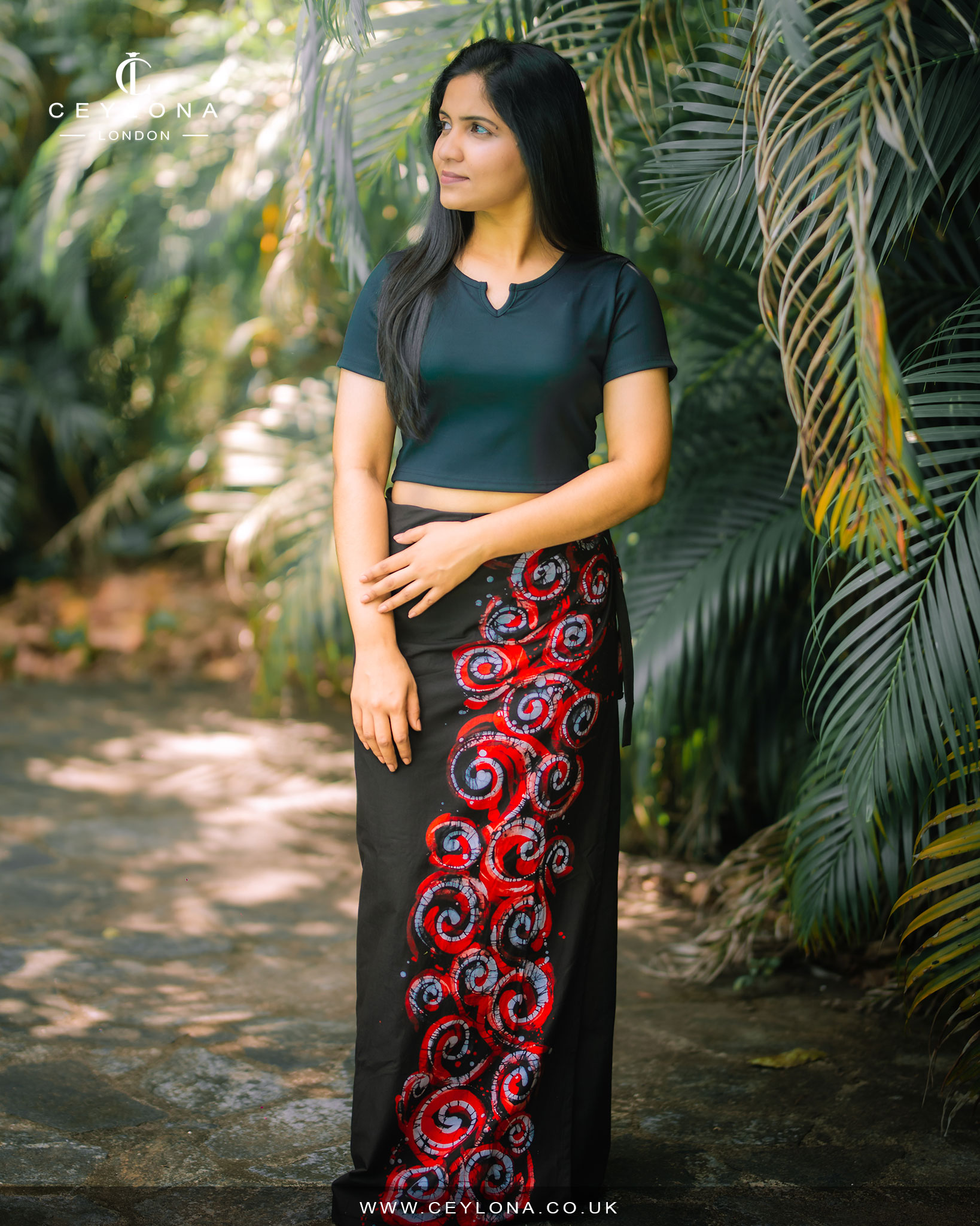 Crimson Swirl Women’s Batik Lungi