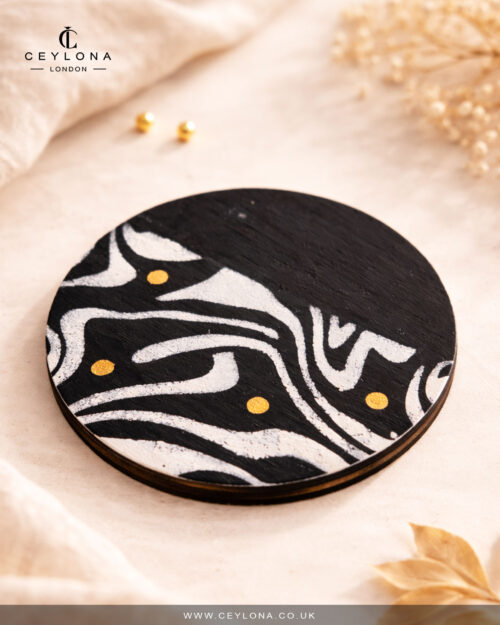 Hand-Painted Round Wooden Cup Coasters (4″)